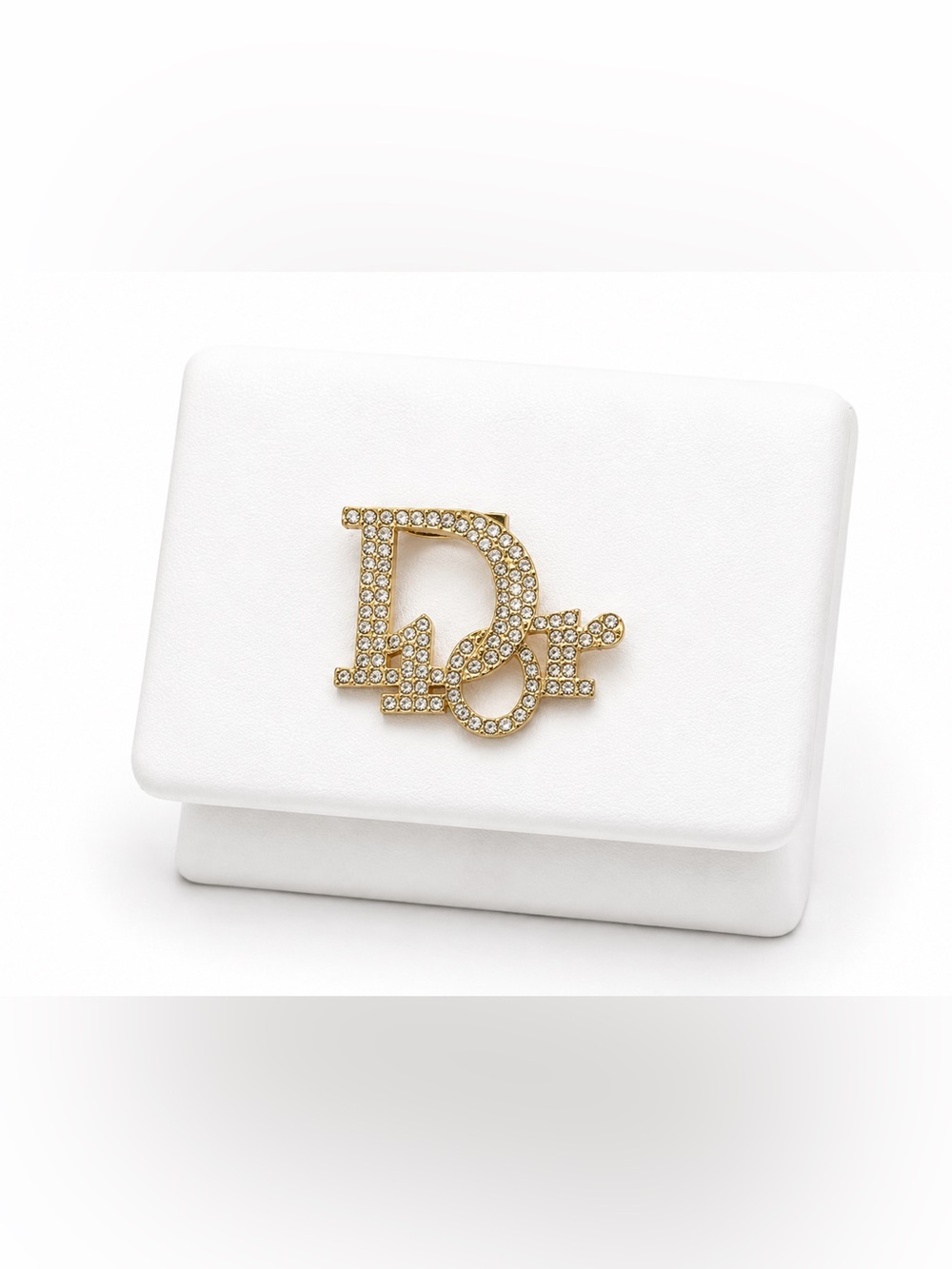 Crystal-Embellished Gold Letter Brooch - D Pin